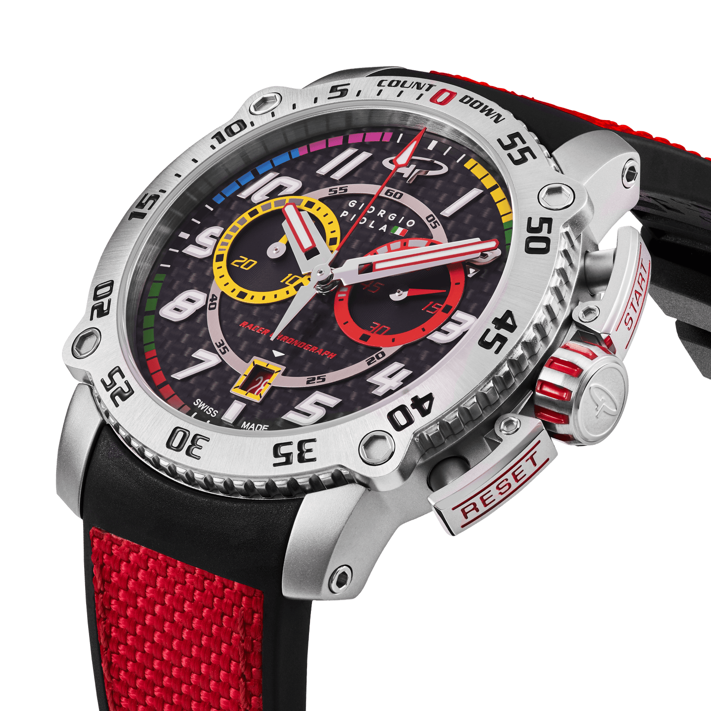 Torque - Red Stainless Steel Swiss Sport Chrono Watch